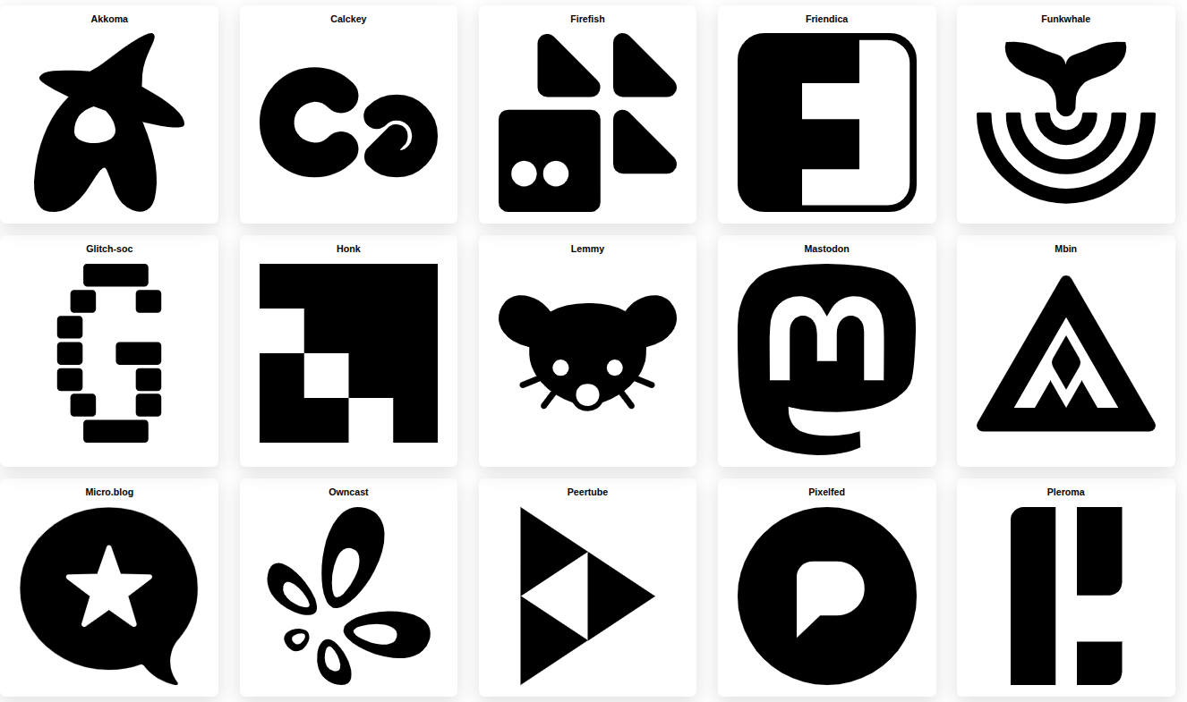 159 icones pour le fediverse